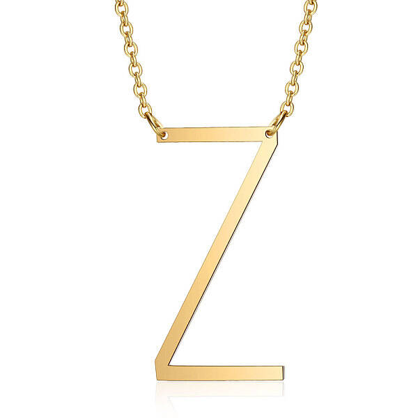 201 Stainless Steel Initial Pendants Necklaces