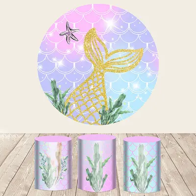 Aperturee Cute Fruits Birthday Round Backdrop Kit For Kids | Custom Round Backdrop | Happy Birthday Round Backdrop Cover | Ci...