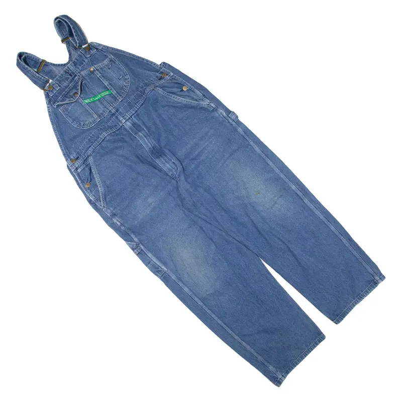 DICKIES Carpenter Workwear Mens Dungarees Blue Relaxed Denim XL W42 L29