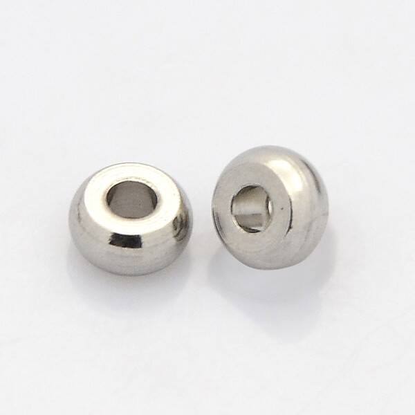 Tarnish Resistant Rondelle 304 Stainless Steel Beads