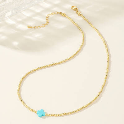 Real 18K Gold Plated 2mm Round Brass Beaded Necklaces