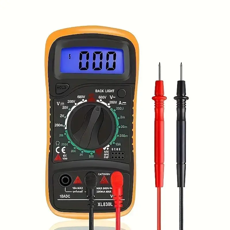 Digital Multimeter Voltmeter, AC DC Volt OHM Amp Current Meter, Multifunction Battery Tester with Backlight Test Wire, Voltag...
