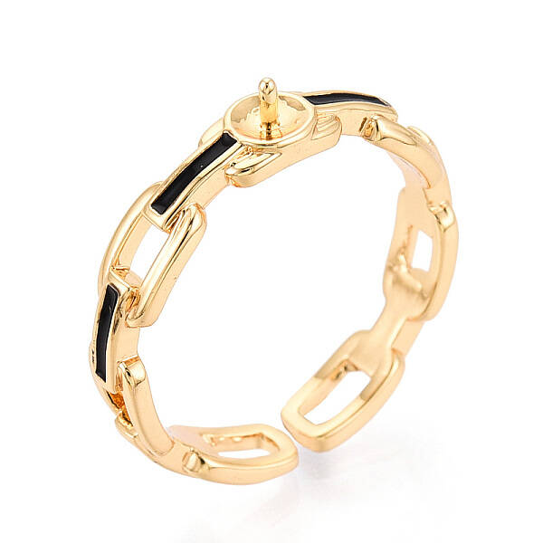 Brass & Enamel Cup Peg Ring Settings