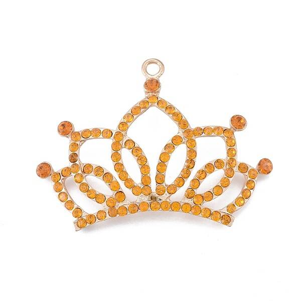 Crown Golden Plated Alloy Rhinestone Big Pendants