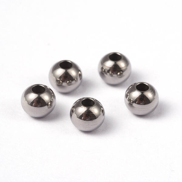 Tarnish Resistant Round 202 Stainless Steel Beads