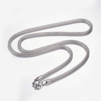 Non-Tarnish 304 Stainless Steel Mesh Chain Necklaces