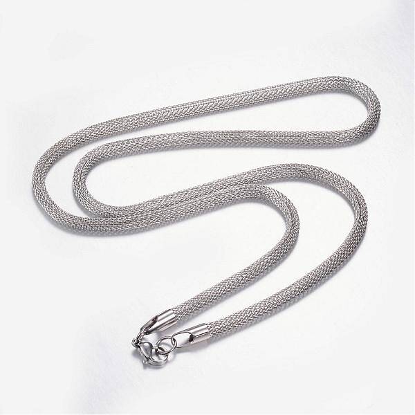 Non-Tarnish 304 Stainless Steel Mesh Chain Necklaces