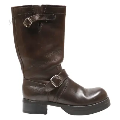 WEHRMACHT High Boots Brown Leather Womens UK 6