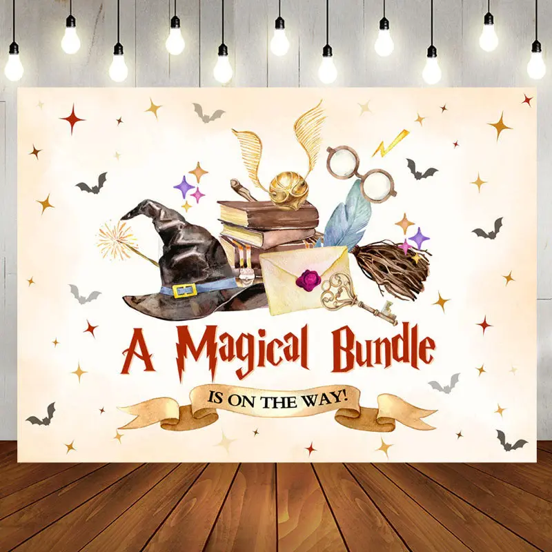Magical Bundle Theme Cartoon Baby Shower Backdrop - Aperturee