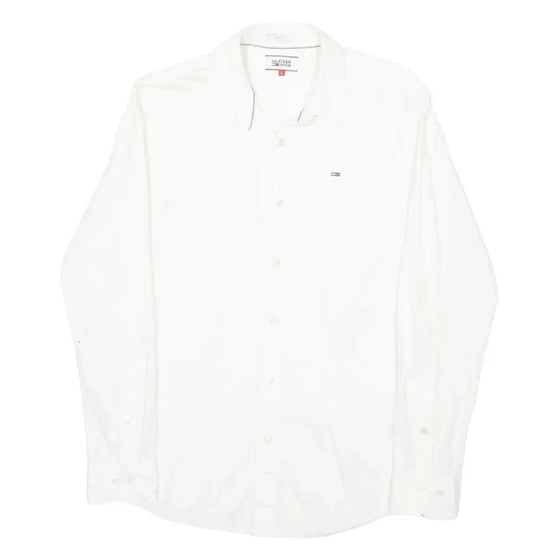 TOMMY HILFIGER Slim Fit Mens Formal Shirt White Long Sleeve L
