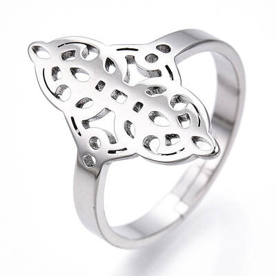 Non-Tarnish 304 Stainless Steel Sailor's Knot Adjustable Ring