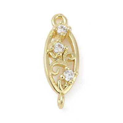 Brass Clear Cubic Zirconia Connector Charms