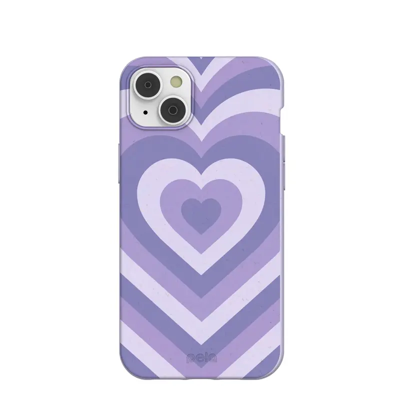 Lavender Power Hearts iPhone 14 Plus Case