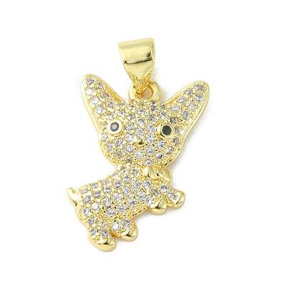 Brass Micro Pave Cubic Zirconia Pendants