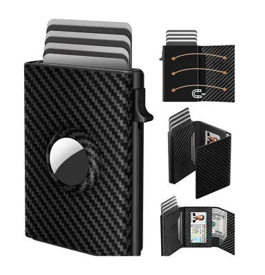 Mens Smart Wallet Card Holder,RFID Blocking, Slim, Minimalist - 9-14 Card Capacity with ID Window and Cash Slot