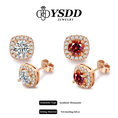 ă#127ăSparkling Sunset Synthetic Moissanite Earrings in 925 Sterling Silver Rose Gold