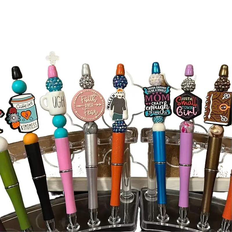 Hand Crafted Beaded Pens - Live Pick with Black Ink for Office Writing - New Condition with Unique Design