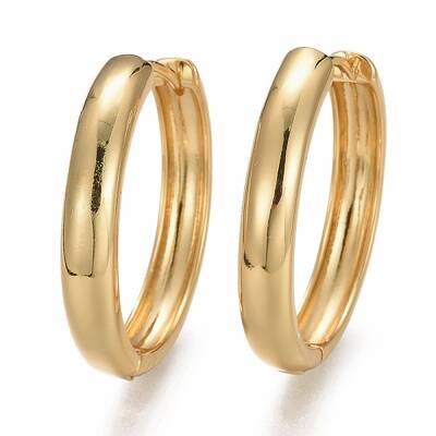 Brass Huggie Hoop Earrings
