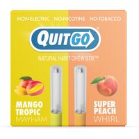 QuitGo Air Straw Mango and Peach Habit Chew Stick – Plastic Reusable Natural Aid Straw to Curb Cravings & Breathe Freely