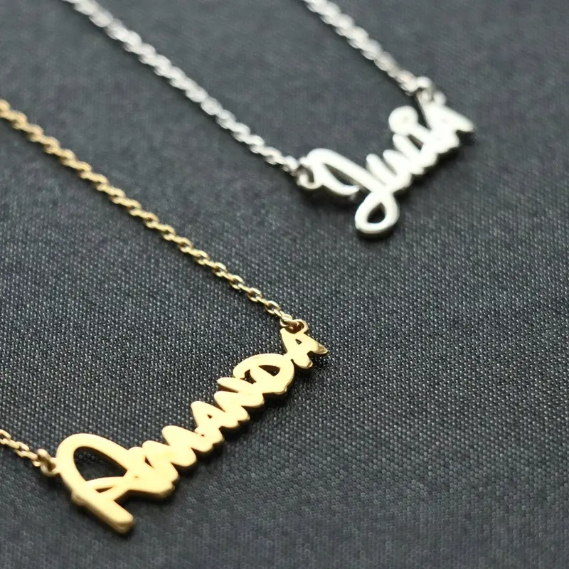 Custom Name Necklace, Personalized Nameplate Necklace, Little Girl Name Necklace, Daughter Birthday Gift, Name Necklace For K...