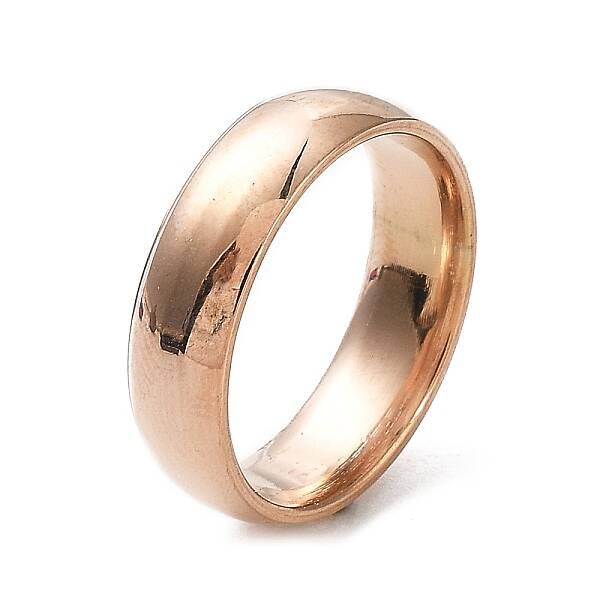 Ion Plating(IP) 304 Stainless Steel Flat Plain Band Rings