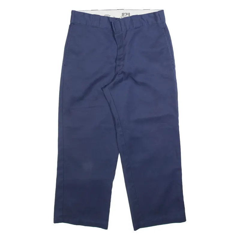 DICKIES 874 Workwear Mens Trousers Blue Regular Straight W32 L25