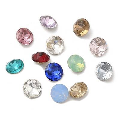 Pointed Back & Back Plated Glass Rhinestone Cabochons
