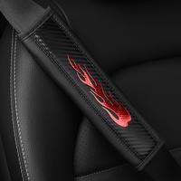 Breathable Car Seat Belt Cover, PU Leather Car Seat Belt Protector, Anti-slip Flame Design Car Seat Belt Cover, Universal Car...