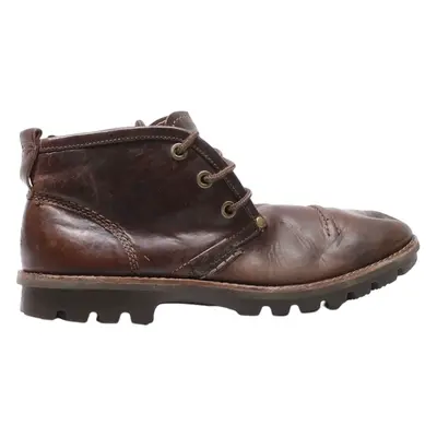 CLARKS Ankle Boots Brown Leather Mens UK 8.5