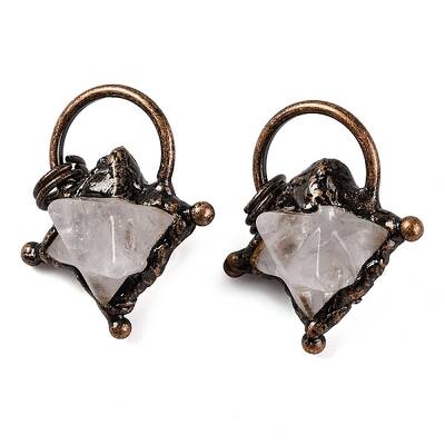 Natural Quartz Crystal Merkaba Star Pendants