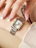 Women's Elegant Square Dial Quartz Watch, Fashionable Wristwatch for Women & Girls, Trendy All-match Watch for Birthday Gift