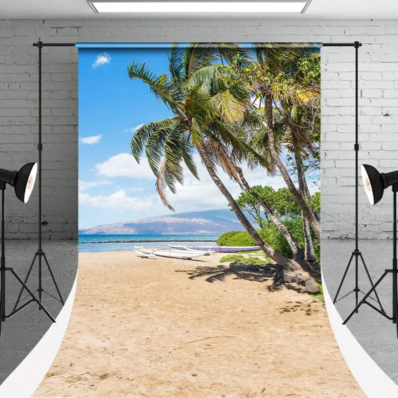 Sunshine Beach Boat Trees Sweep Photoshoot Backdrop - Aperturee