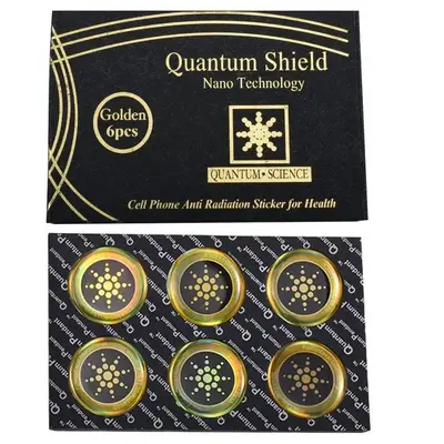 Quantum Shield Anti-EMF Patches for Phone Laptop Airpods Fridge - EMF-Reducing Decorative Stickers Sleek Gold/Silver Design 6...