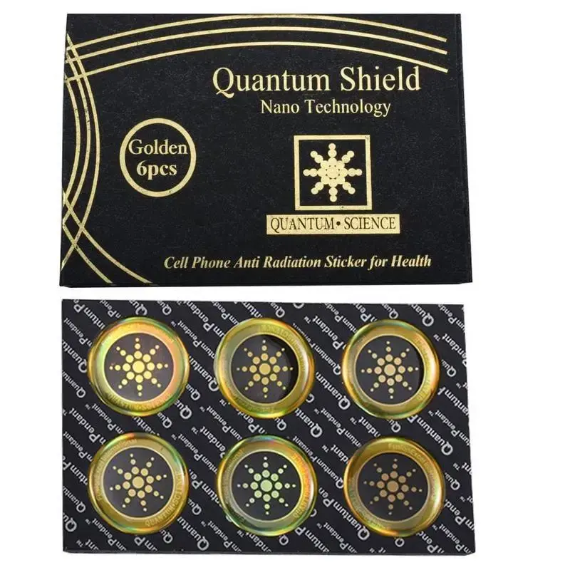 Quantum Shield Anti-EMF Patches for Phone Laptop Airpods Fridge - EMF-Reducing Decorative Stickers Sleek Gold/Silver Design 6...