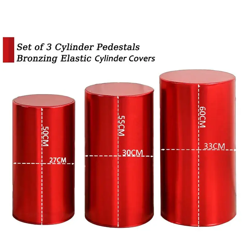 Metallic Red Stretchy Spandex Fitted Cylinder Cover - Aperturee