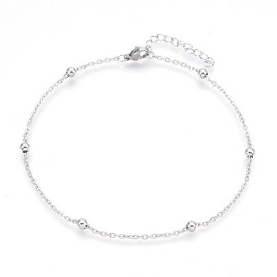 Tarnish Resistant 304 Stainless Steel Cable Chain Anklets