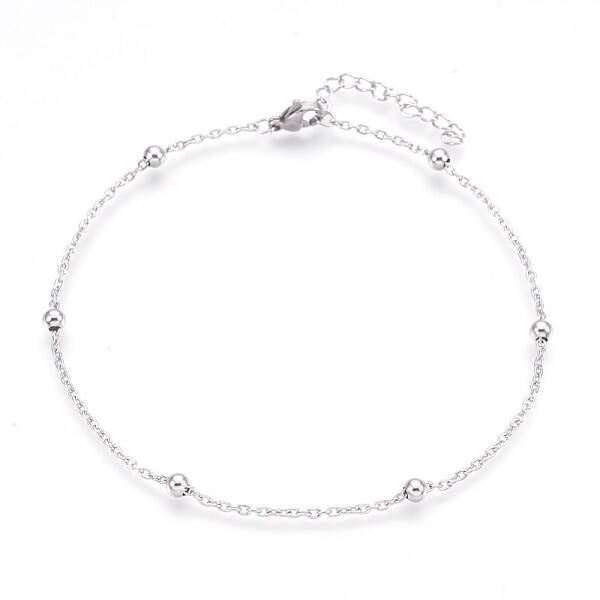 Tarnish Resistant 304 Stainless Steel Cable Chain Anklets
