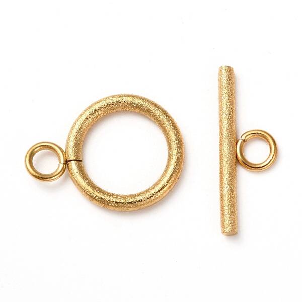 Ion Plating(IP) 304 Stainless Steel Textured Toggle Clasps