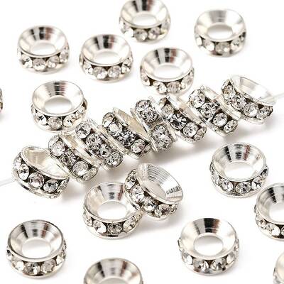 Brass Rhinestone Spacer Beads