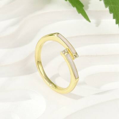 Brass Micro Pave Cubic Zirconia Cuff Rings