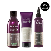 Dr. Groot 3-Step Haircare Bundle, Scalp Revitalizing Solution Shampoo, Conditioner & Miracle In Shower Treatment, Hair Thicke...