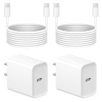 iPhone 16 15 Charger Fast Charging - 2 Pack 20W USB C Wall Charger Block with 6Ft Type C Cable Compatible with iPhone 16/16 P...