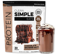 Clean Simple Eats Chocolate Brownie Batter Whey Protein Powder, Natural Sweetened and Cold-Processed 20 Grams of Protein (30 ...