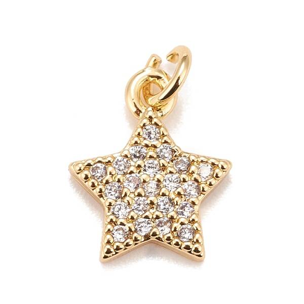 Brass Micro Pave Cubic Zirconia Charms
