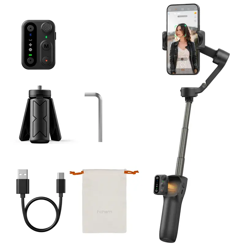 hohem iSteady X3 SE Plus Gimbal Stabilizer for iPhone, AI Facial Tracking,Smartphone Gimbal with Detachable Remote Control, P...