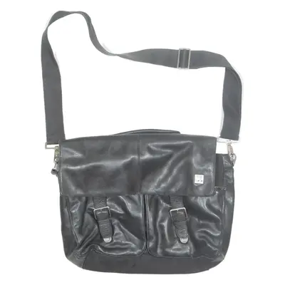KOMO Mens Satchel Bag Black Leather