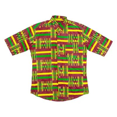 Mens Shirt Maroon Crazy Pattern M