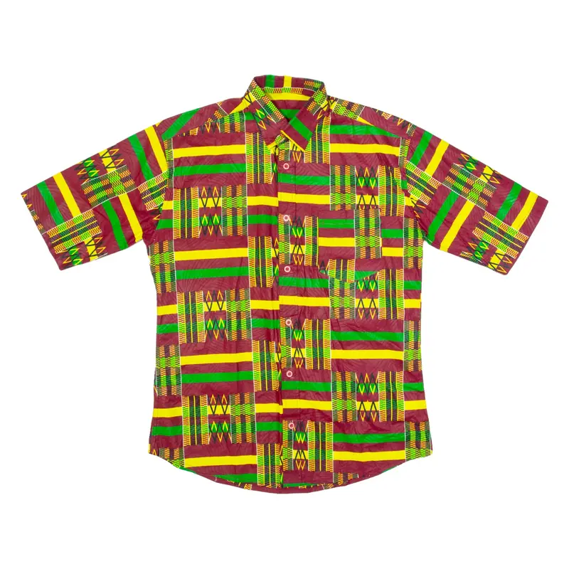 Mens Shirt Maroon Crazy Pattern M