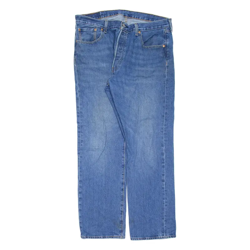 LEVI'S 501 Jeans Mens Blue Regular Straight Stone Wash W38 L32