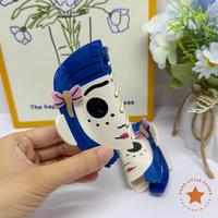 Blue-Haired Girl Double-Sided Claw Hair Clips, Durable Plastic for Women & Girls, Casual Design, 4 Inches, Unisex, Premium Qu...